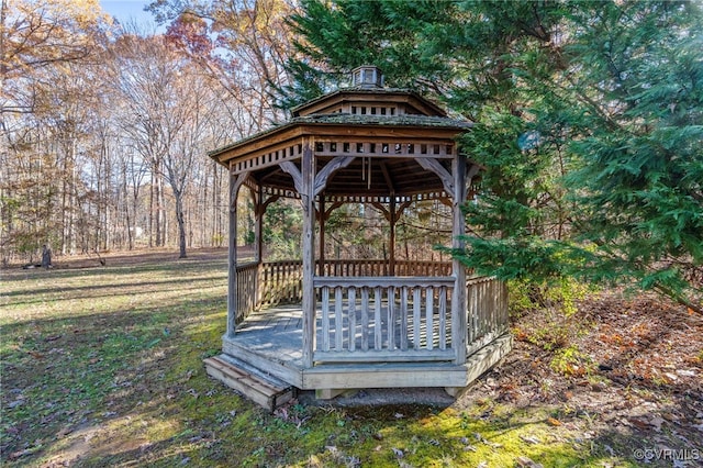 view of home's community featuring a gazebo and a lawn