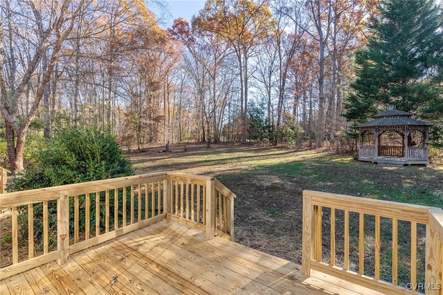 deck featuring a gazebo