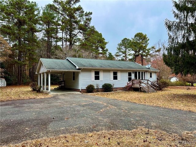 ranch-style home with a carport