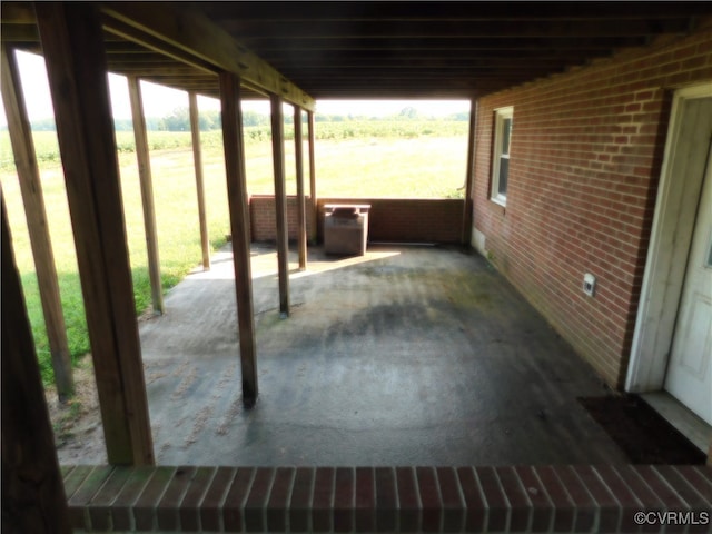 view of patio / terrace featuring a rural view