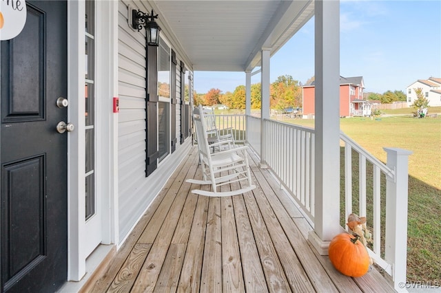 deck featuring a porch