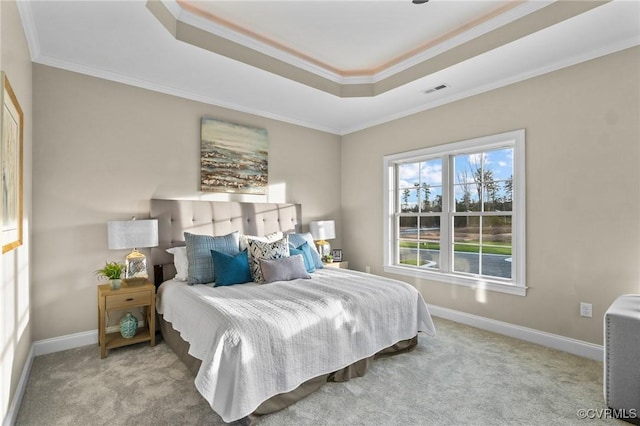 6416 Sanford Springs Cv, Midlothian, VA 23112 - carpeted bedroom featuring a raised ceiling and crown molding
