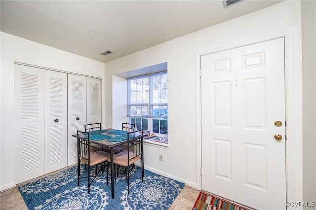 view of tiled dining area