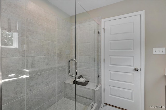 bathroom featuring walk in shower