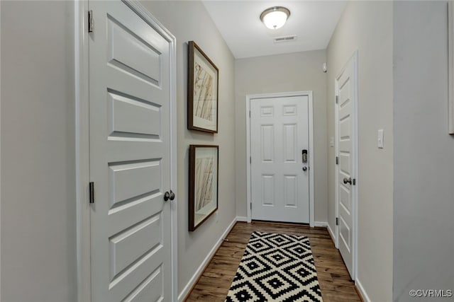 doorway featuring wood-type flooring