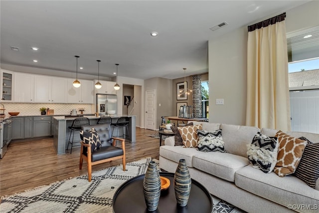 living room featuring hardwood / wood-style floors