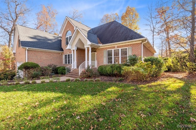 view of property with a front lawn