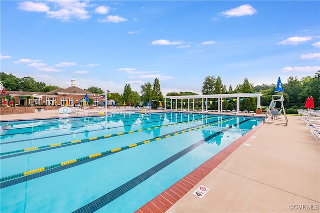 view of pool featuring a patio