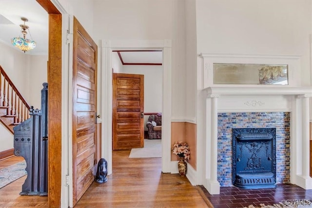 hall featuring hardwood / wood-style flooring