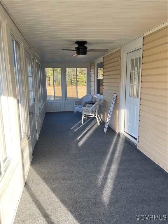 view of unfurnished sunroom