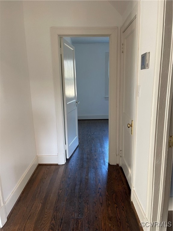 hall featuring dark hardwood / wood-style flooring