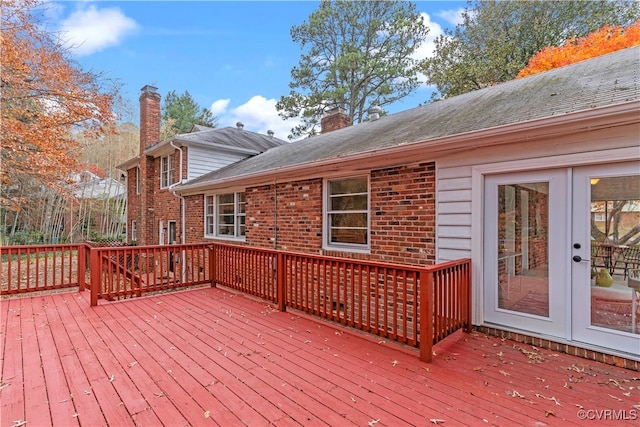 deck featuring french doors