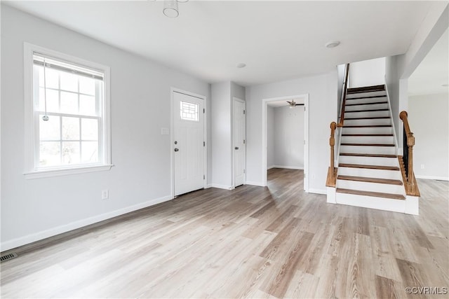 entryway with light wood-type flooring