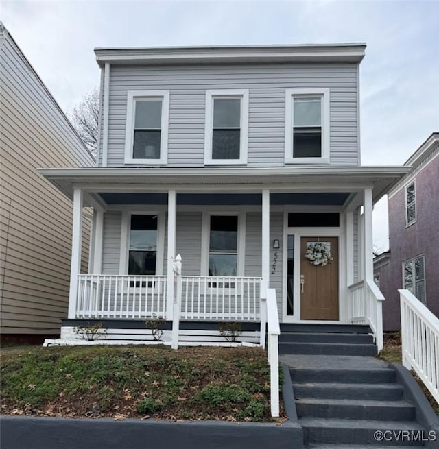 view of front of property featuring a porch