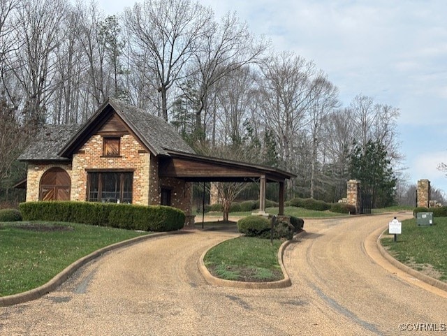 exterior space with curbs