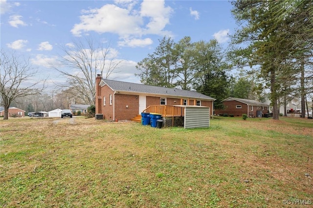 view of yard featuring a deck