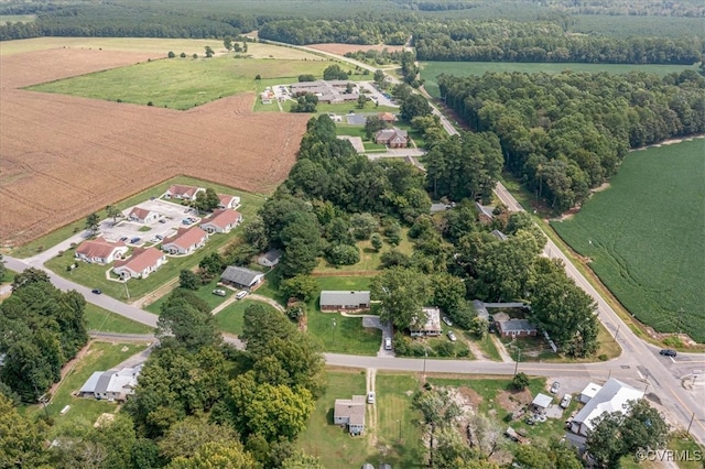 aerial view featuring a rural view