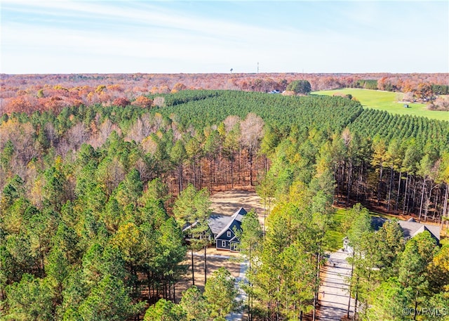 drone / aerial view with a rural view