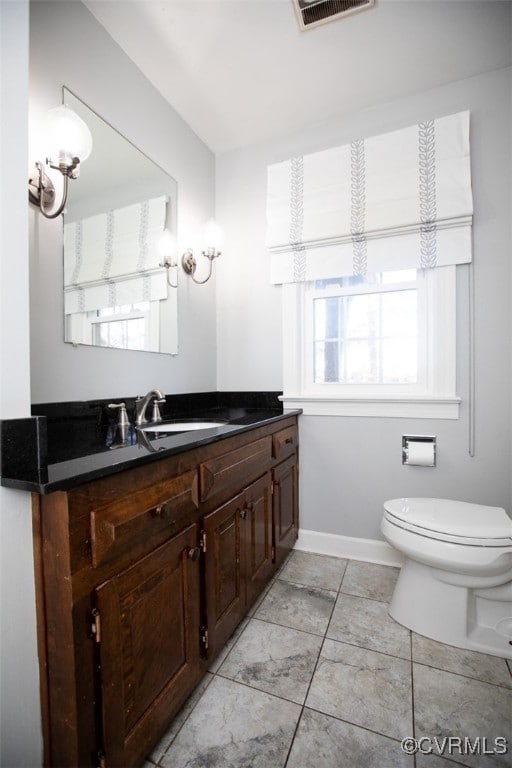 bathroom with vanity and toilet