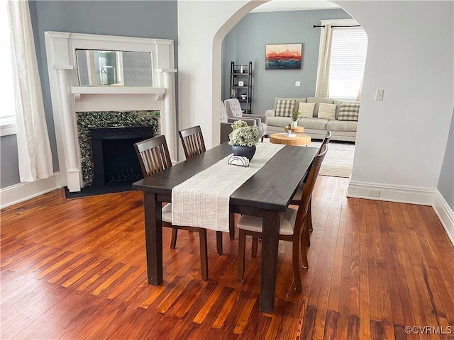 dining room featuring wood-type flooring