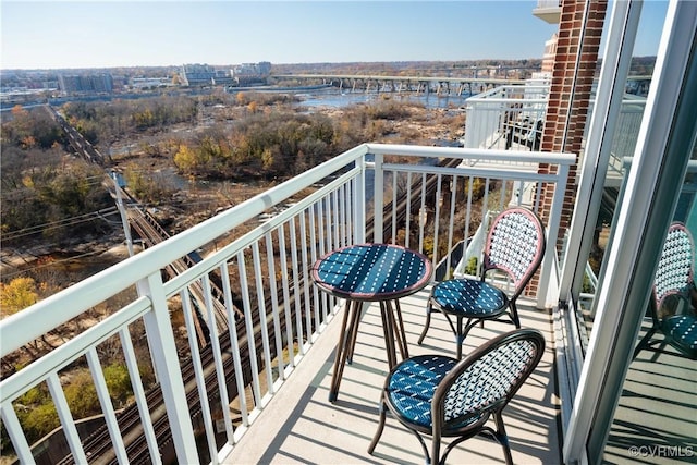 balcony with a water view