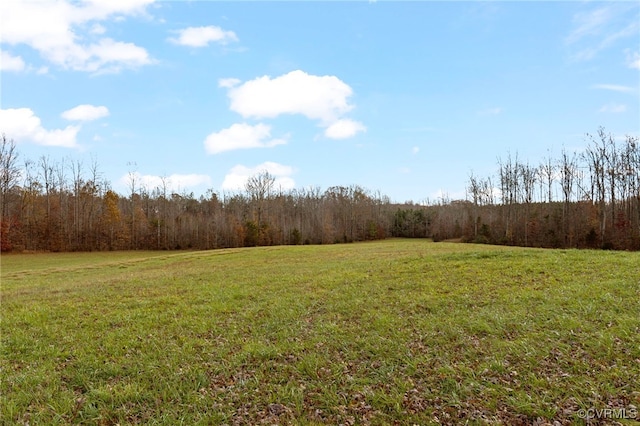 view of yard with a rural view