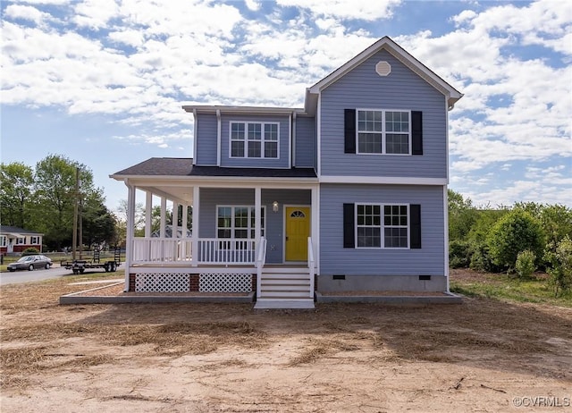 view of front facade with covered porch