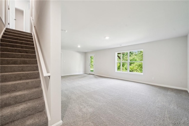 interior space featuring carpet flooring