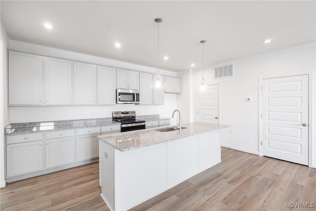 kitchen featuring white cabinetry, sink, and appliances with stainless steel finishes