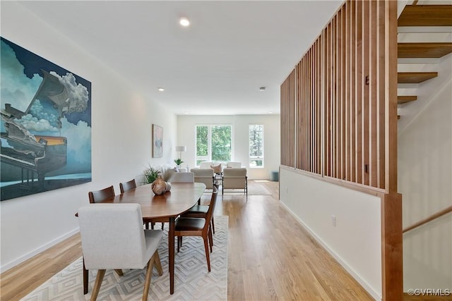 dining area featuring light hardwood / wood-style floors