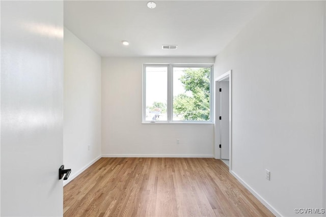 empty room featuring light wood-type flooring