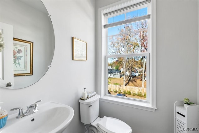 bathroom featuring toilet and sink