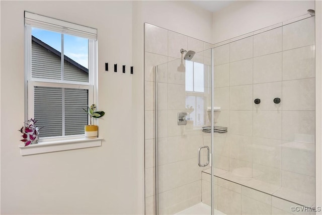 bathroom featuring walk in shower