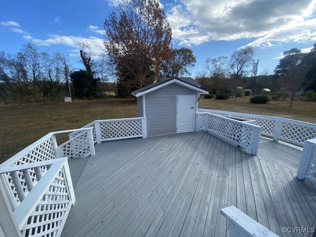 deck with a lawn