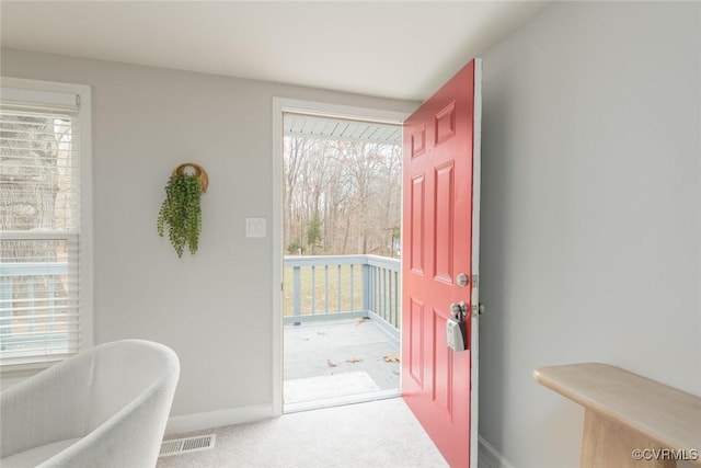 doorway with carpet