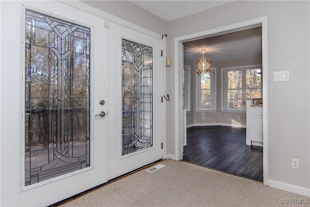 10710 Courthouse Rd, Dinwiddie, VA 23841 - entryway with hardwood / wood-style floors and french doors