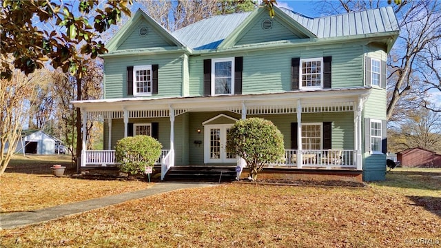 view of front facade featuring covered porch