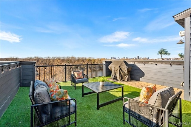 view of patio / terrace featuring an outdoor living space