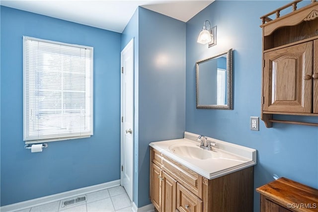 bathroom featuring vanity and tile patterned floors