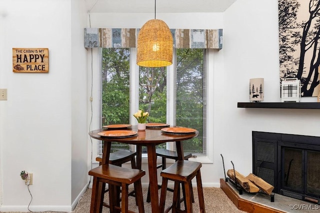 dining room featuring carpet floors