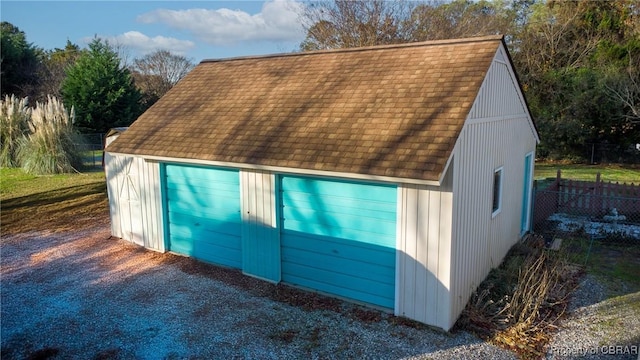 view of garage