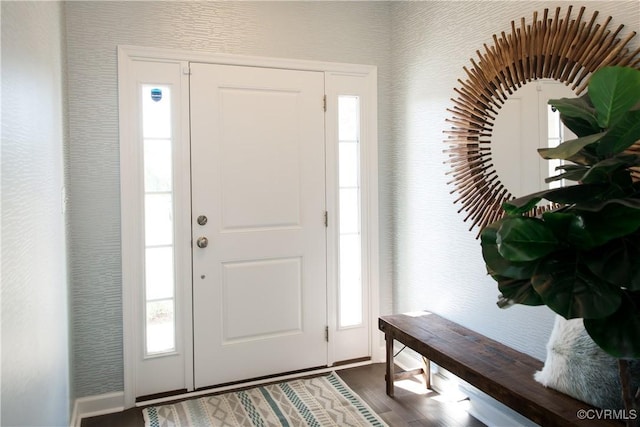 entrance foyer featuring hardwood / wood-style floors and a healthy amount of sunlight