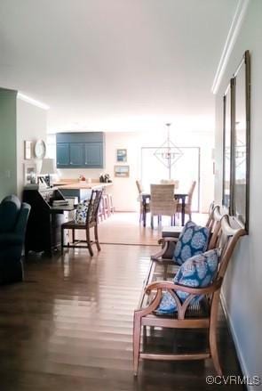 interior space with hardwood / wood-style floors