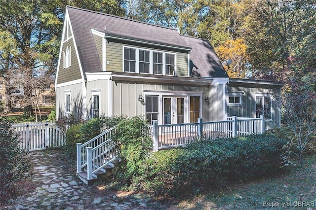 view of front of home featuring french doors