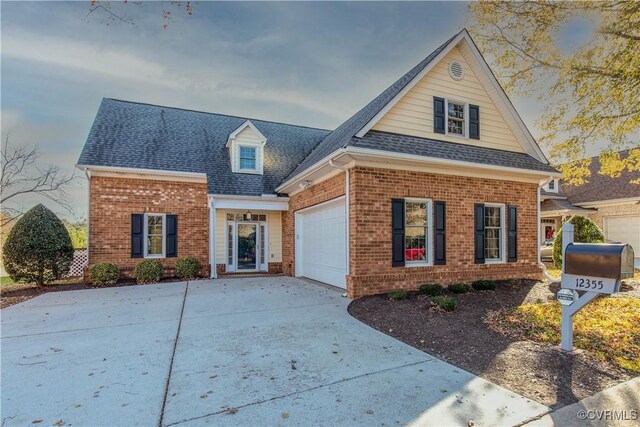 view of front of home with a garage