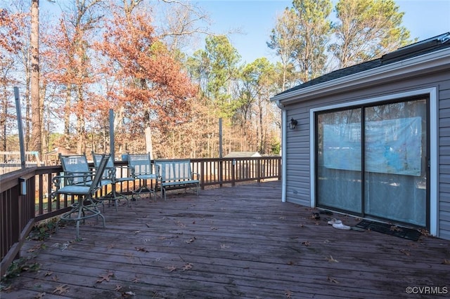 view of wooden deck