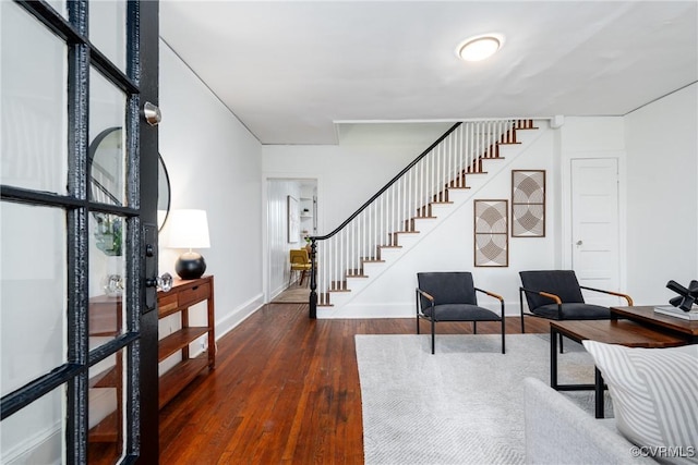 interior space featuring dark hardwood / wood-style flooring