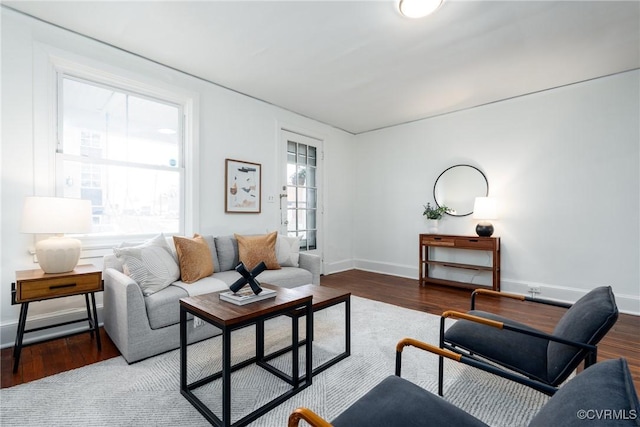 living room featuring wood-type flooring