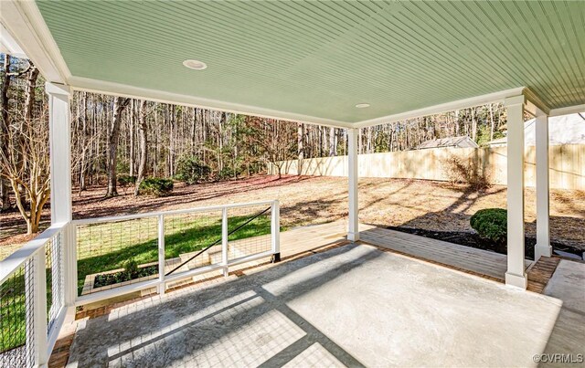 view of patio with fence