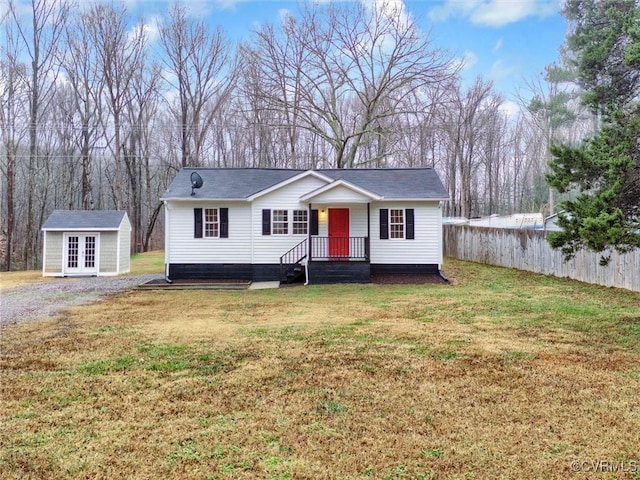 15951 Saint Peters Church Rd, Montpelier, VA 23192 - single story home with a front yard and an outdoor structure